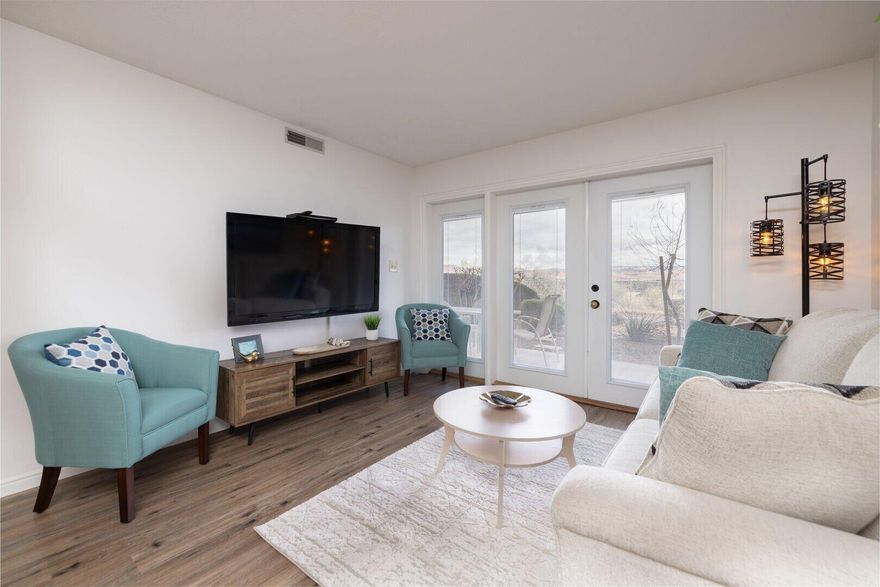 Las Palmas Resort. Own your vacation condo and rent it when you don't use it. Approved nightly rentals or 2nd home. Enjoy the views of the red rocks from your patio.  Fully furnished unit is ready to rent or enjoy.  5 pools, indoor and outdoor, pickleball courts, clubhouse, and lots of playgrounds are just some of the fun. Call to see this ground floor unit.