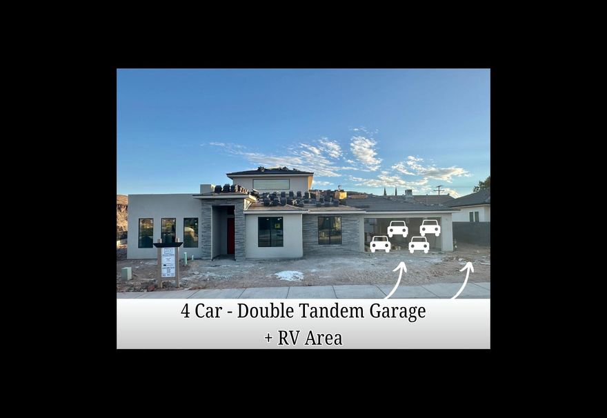 Brand New Home situated on an extra-large, premium view lot-designed for the way you live and play. This beautiful 3 bed, 2 bath Madsen Custom Home features a spacious great room that flows to an outdoor living space under the covered patio.

The upper bonus/rec room opens to another incredible out door space on the rooftop deck - perfect for sunrise coffee or sunset wine while taking in the unsurpassed views. 

Featuring Quartz countertops, Knotty Alder cabinetry, Butler Pantry, Luxury Vinyl Plank flooring and unique tile throughout. The Primary Suite offers an extra long, double vanity, oversized shower and walk-in closet.

Modern finishes, the thoughtful design including the expansive windows bringing in the natural light and  breathtaking views; along with the attention to detail and quality workmanship make this one you definitely don't want to miss!

RV Parking area along with the double-tandem (4-CAR) garage offers room for all the toys. The garage features a second overhead door in the rear for ease of access. The sprawling .27 acre lot give you plenty of room for a future pool and much more!

Centrally located with quick access to all the outdoor adventures Southern Utah has to offer.  Biking, hiking, golfing, UTV riding, boating, fishing and more! .Just 30 minutes away from Zion National Park and St George and 15 minutes from Sand Hollow & Quail Creek Reservoirs. This IS Southern Utah LIVING!