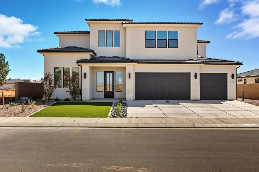 Nearly complete! 6 bedrooms + an office/den, mud bench just inside from the 3-car garage, huge media room/loft, great views from the upper level, spacious backyard with a blank canvas, room for RV/Boat parking on the side, privacy block walls on 3 sides, huge covered patio to enjoy evening shade, 10ft ceilings on the main level with 8ft tall doors, tankless water heater, rain gutters, custom cabinets, quartz countertops, tiled showers, primary bedroom on the main level with a beautiful bathroom suite with a walk-in-closet, double vanities, soaker tub, and gorgeous shower, stainless steel appliances including the refrigerator, nice pantry, builder warranty, Dixie Power District, just minutes to Sand Hollow State Park and no PID so save big on your property taxes.  All information is deemed reliable but not guaranteed, buyer to verify all.