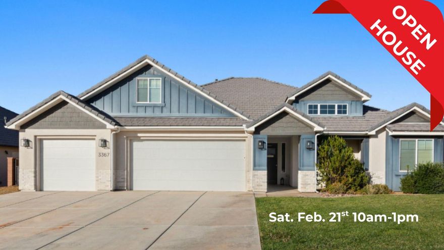 Experience elevated living in the sought after Desert Canyon community. This beautifully designed & decorated home offers bright, open spaces, modern finishes, and a functional layout perfect for everyday living. Large windows bring in natural light,  while the spacious kitchen and inviting living areas create multiple living and gathering spaces. Located near new schools, parks, trails, and convenient amenities. A furnished-home option is available, contact agent for details.  Corner lot offers plenty of yard space with privacy in the backyard which is a rare find in Southern Utah.  The tile work on the backsplash and in the showers and flooring is a must see.  Skip the growing pains and come check out this turnkey ready home. See private remarks for showing instructions.