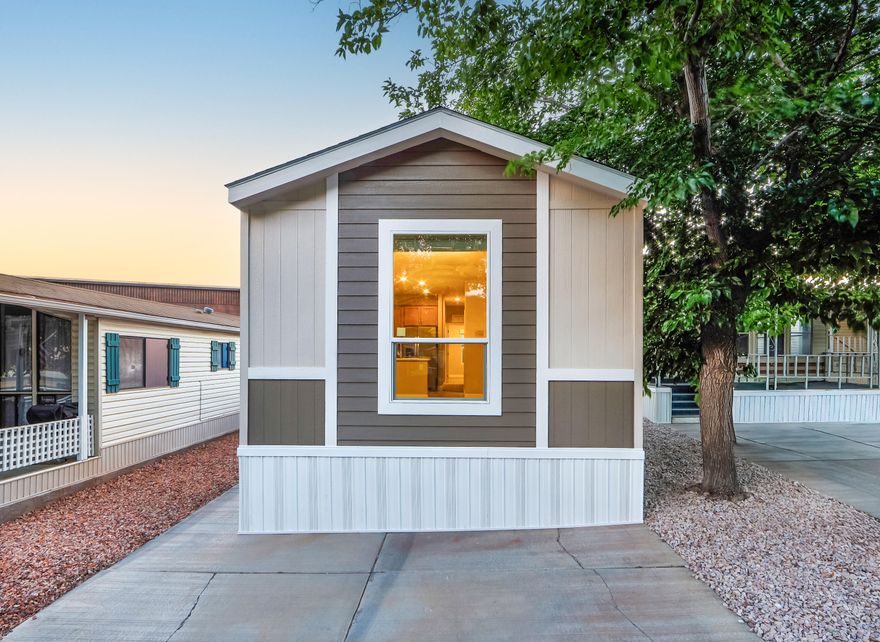 Brand new 2026 Cavco manufactured home with a smart 2 bed, 2 bath layout and approximately 812 sq ft per manufacturer floor plan. This home features 2x6 exterior walls packed with insulation, central air, an open living, dining, and kitchen area, a private primary suite with attached bath and double vanity, a second bedroom, full hall bath, and utility area. Clean, efficient, and move-in ready with new appliances, including refrigerator, dishwasher, microwave, range, water heater, and furnace. The shed is also included. Convenient location close to the hospital, shopping, restaurants, grocery stores, and everyday services. A great option for affordable living, a low-maintenance second home, or investment use.