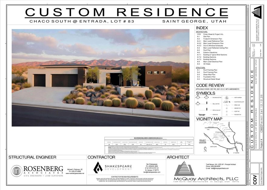 Perched on the highest street in Chaco South, this custom home built by Shakespeare Dev. Group offers unobstructed Snow Canyon & Red Mountain Views.  The home features over 4,500 sq/ft - all on 1 level - and is fully upgraded with a custom in-ground swimming pool w/built in spa, water features, fire pit and much more.  The gourmet kitchen is equipped with SubZero/Wolf appliances, wet bar, a large oversized kitchen island, and a walk in pantry with custom built ins. The climate controlled garage is oversized, wired with 220V power for EV, a dog wash, and epoxy coated floor.