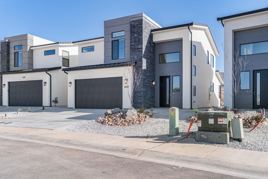 Spacious 4 bed, 2.5 bath home with a 2-car garage in the brand-new Desert Terrace community. The primary bedroom is located on the main level for added convenience. Interior features include EVP flooring in main living areas and bathrooms, upgraded carpet in bedrooms, quartz countertops throughout, stainless steel gas appliances (fridge not included), modern cabinetry, and a kitchen backsplash. The community offers a park, trails, and nearby amenities. NOTE: Interior and exterior finishes are predetermined and may change. Photos are examples of the finishes are also subject to change. Ask about lender incentives. Buyer/agent to verify all info.