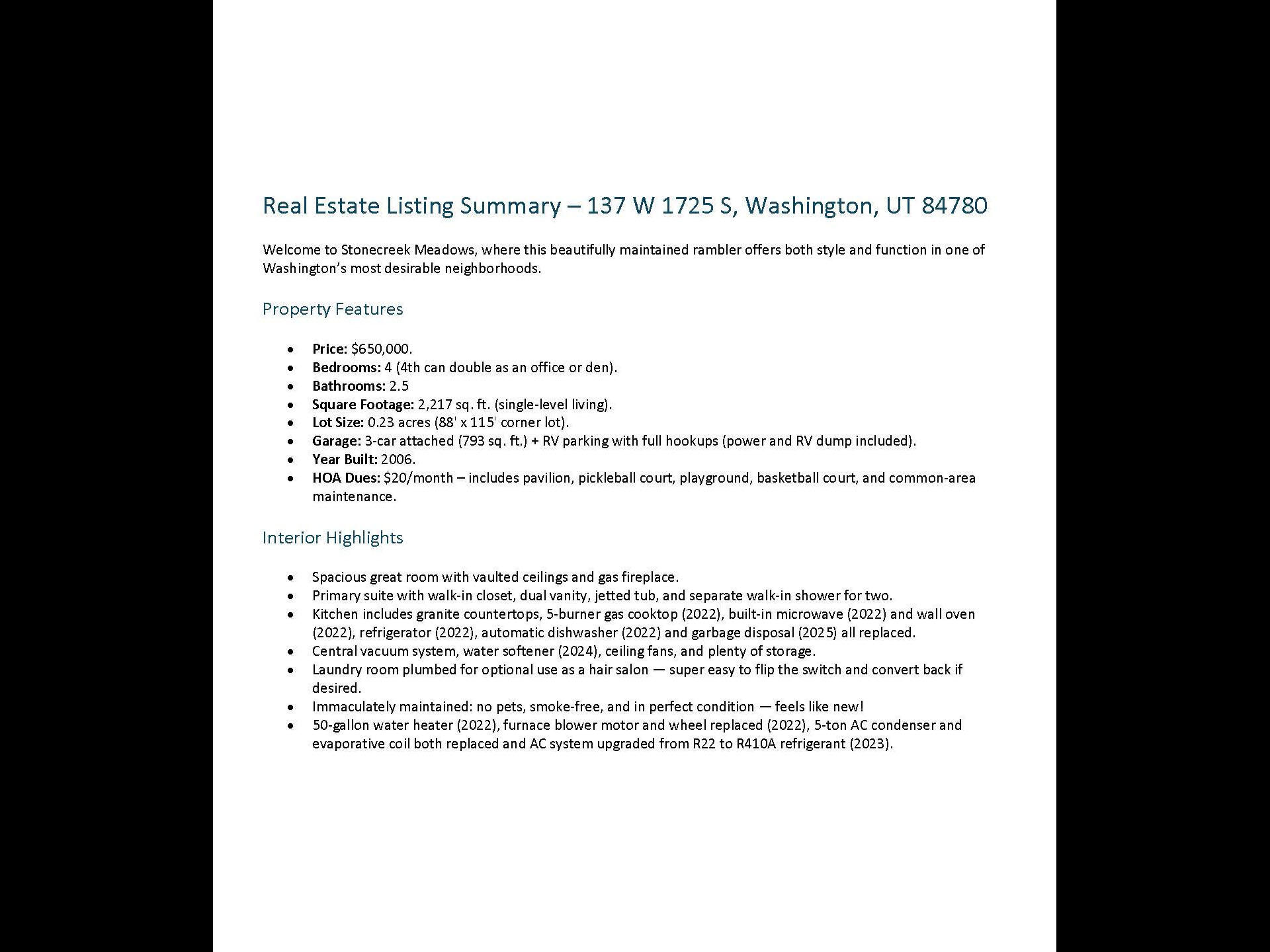 STONECREEK MEADOWS - Residential