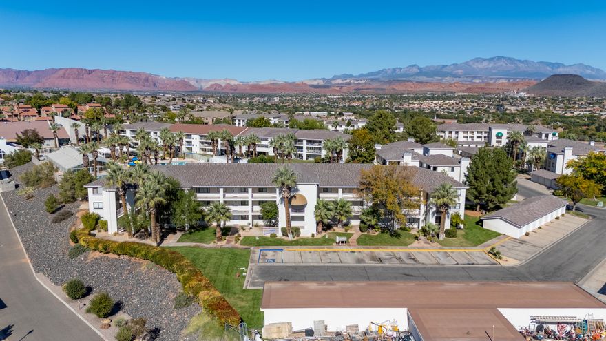 Discover comfort and convenience in this spacious 1 bed, 1 bath condo at Las Palmas, perfect as a short term rental or easy getaway in the heart of St. George, Utah. Recently renovated with fresh paint, new flooring, and updated appliances including a new fridge, dishwasher, microwave, garbage disposal, and washer and dryer. Enjoy resort style amenities: a heated year round pool with waterslide, hot tubs, pickleball, volleyball, and shuffleboard courts, playgrounds, picnic areas, fitness center, and arcade. Relax on your private balcony or stroll to nearby dining, shopping, and trails. Your St. George retreat awaits!