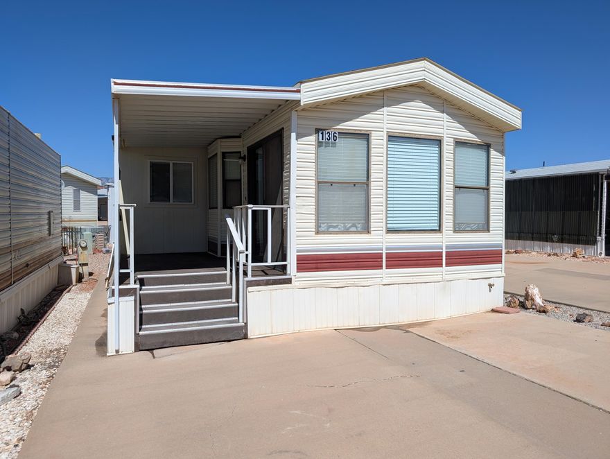 All the things you wish you could find in a 55+ park model.  Low, $85/mo HOA that includes an indoor pool, hot tub, club house, and more.  Ample parking in the 21' x 25' driveway.  Convenient location.  Full size washer and dryer included.  Portable dishwasher allows for easy kitchen modification.  Clean and move-in ready with nice flooring and countertops.  Storage shed.  Flex space for office, 2nd bedroom, or additional storage space.  Water softener and refrigerator included.  Buyer and buyer's agent to verify all information.