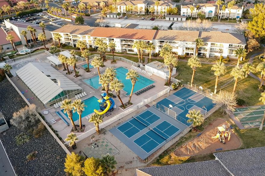 Welcome to Las Palmas Resort where this top-floor condo stands apart as a fully remodeled, truly turnkey retreat designed for effortless living and high-performing nightly rentals.

This unit has been completely refreshed from top to bottom, featuring brand-new bathrooms, new appliances, and stylish modern furnishings all included in the price. Every detail has been thoughtfully curated, making this home ready from day one.

The open-concept floor plan is filled with natural light and anchored by durable, modern LVP flooring, creating a clean, contemporary feel throughout. Also included is a washer/dryer in the unit and a detached garage. Whether you're relaxing inside or stepping out onto the top floor covered patio to take in the incredible red rock and resort views, this home delivers a seamless blend of comfort and style.

Beyond the condo, enjoy one of Southern Utah's most amenity-rich communities: five resort-style pools (indoor & outdoor), pickleball courts, clubhouse, and playgroundsperfect for owners, guests, and investors alike. Approved for nightly rentals or second-home use, this property offers exceptional flexibility and income potential.

Location seals the deal. Minutes from Snow Canyon State Park, Black Desert Resort, golf, hiking, biking, shopping, and dining with quick access to the highway for easy exploring. Entertainment is right around the corner at The Grip, The Rinq and Nets on Fire making this an unbeatable home base for adventure and fun.

Fully remodeled. Fully furnished. Exceptionally clean. Incredible views. This is not just another condo at Las Palmas, this is the one that's ready to perform, impress, and make memories immediately.