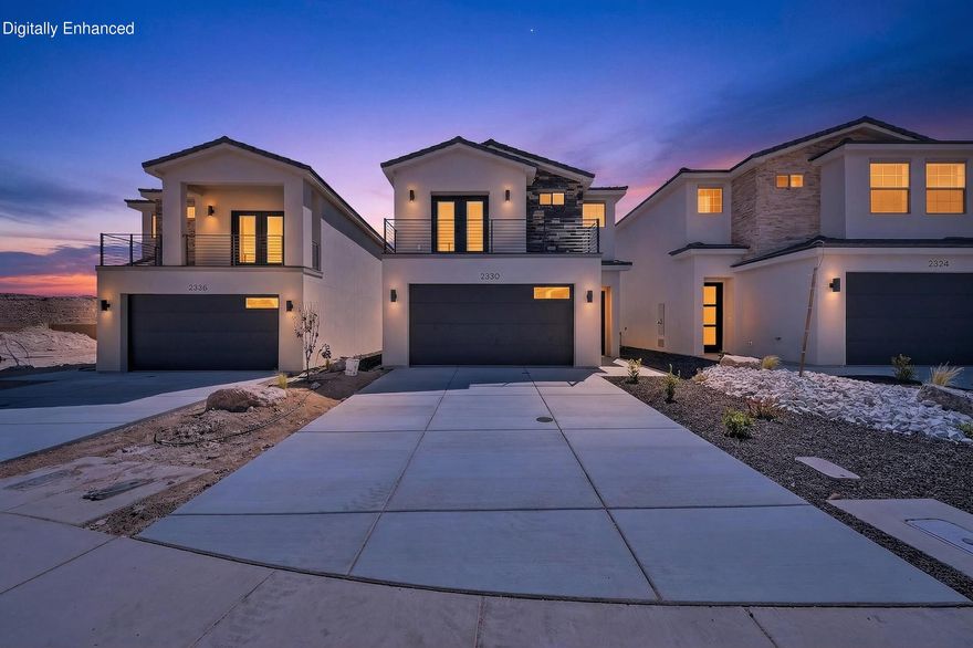 Welcome to the NEW Villa floor plan, a thoughtfully designed 1,596 sq ft home offering 3 bedrooms and 2.5 bathrooms. The open-concept main level creates a seamless flow, highlighted by elevated finishes including a spacious kitchen with generous cabinetry and elegant 3cm quartz countertops--perfect for everyday living and entertaining. Abundant windows throughout the home provide beautiful natural light, enhancing the bright and inviting atmosphere. Notable features include convenient laundry cabinets, sleek black door and cabinet hardware, a modern metal railing, and an oversized double vanity in the primary bathroom. Photos of finished home are for visual assistance only. Actual home may differ in color/finishes. Contact me for more info.