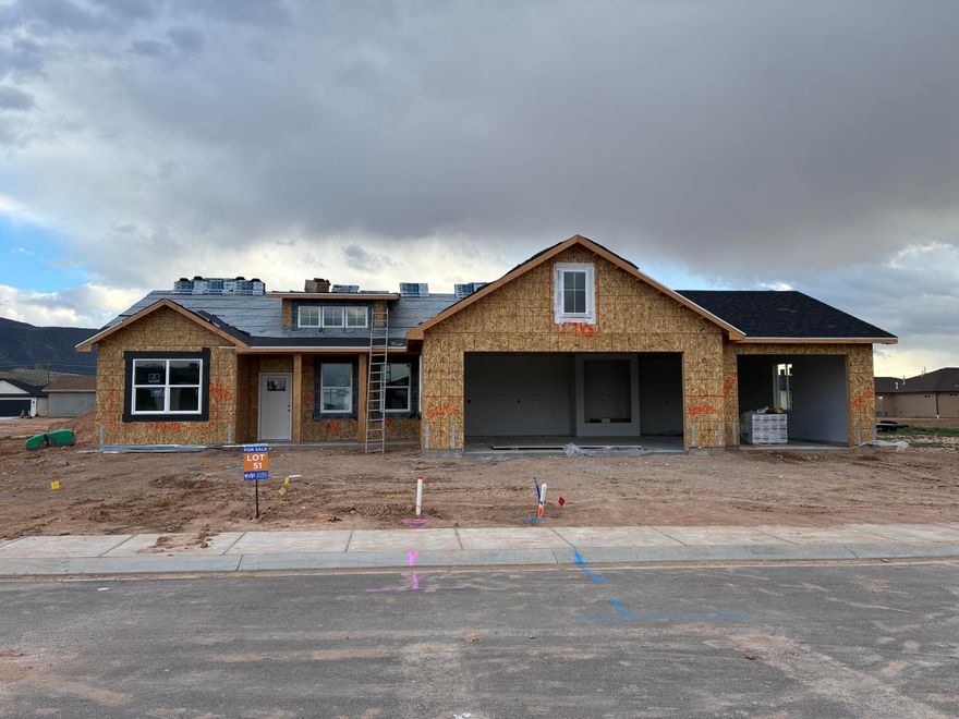 Step into this beautifully crafted new construction home featuring 3 bedrooms, 2 bathrooms, and a 3-car garage--perfect for vehicles, storage, or hobbies. The open-concept layout is ideal for both everyday living and entertaining, highlighted by elegant granite countertops, a well-appointed kitchen with a hidden walk-in pantry, and a refrigerator included for added convenience. Thoughtful finishes and modern touches throughout create a warm, inviting atmosphere you'll be proud to call home. Enjoy the freedom of no HOA and the flexibility it provides. Estimated completion by July 1, 2026, offering the perfect opportunity to plan your move. As an added bonus, the seller is offering $3,500 toward closing costs when using their preferred lender--making this home an exceptional value you won't want to miss.