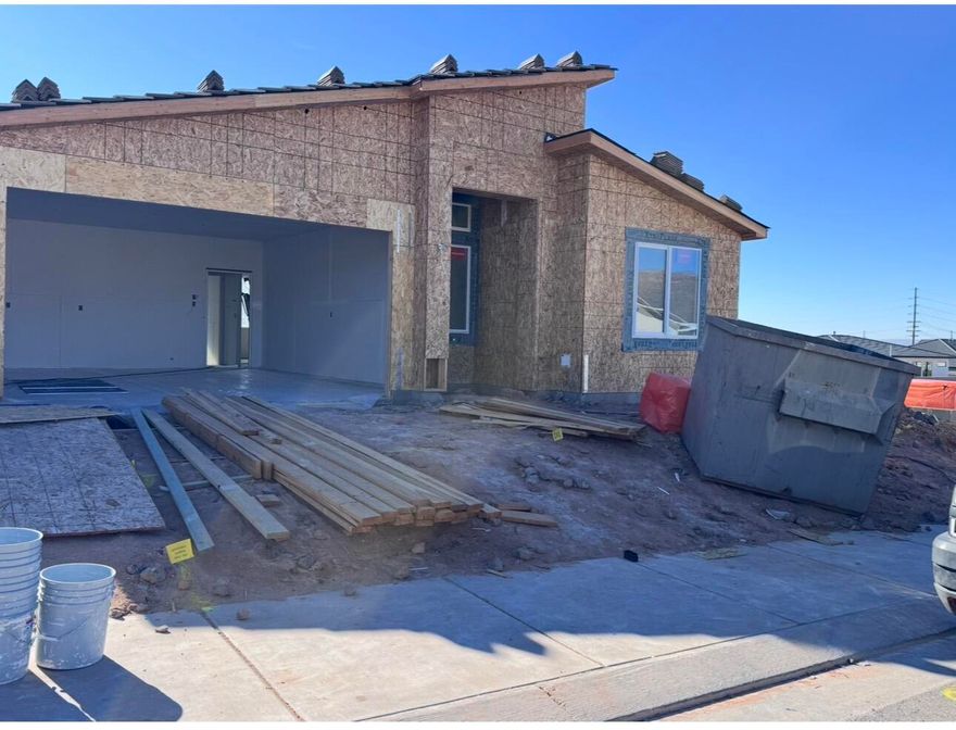 New home in non-HOA Peregrine Pointe. Thoughtful plan with luxury vinyl plank flooring, quartz counters, soft-close cabinetry, and a fully tiled primary shower. Extra-deep third-car bay (approx. 24.5 ft). Additional side parking for RV, trailer, or toys. Buyers can still choose from standard selections and add options while timing allows; selections and upgrades become limited as construction progresses. Builder plans on having home finished around the end of the year.