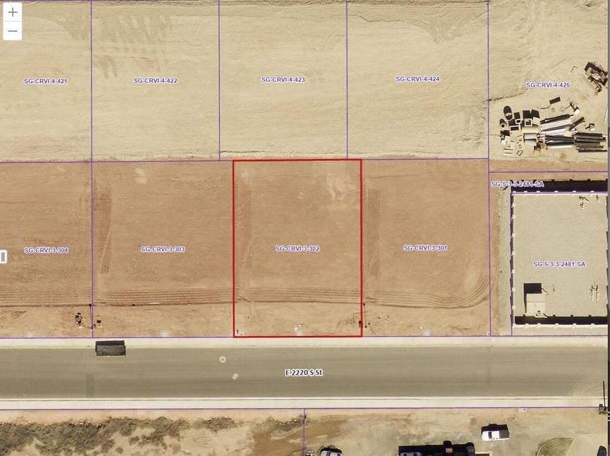 Rare opportunity to secure a flat, fully engineered, and build-ready lot in the desirable Crimson Vistas subdivision nestled between Little Valley and the fields. This premier lot allows you to choose your own builder, offering flexibility to create your dream home. No HOA but protective CC&Rs in place, the neighborhood maintains its appeal while including secondary water and affordable Dixie Power utilities. Conveniently located just a short walk from George Washington Academy,  perfect for building near friends or family. The buyer is responsible for assuming the Water and other Impact Fees when pulling the building permit. All information is deemed reliable but not guaranteed; buyer(s) to verify all details.