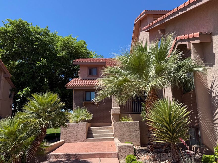 Great location! Sports Village Condo.  With all the amenities, this St George desert retreat is an excellent investment for a vacation rental, full time resident or a family getaway.   Cool off in the pool after an accessible bike trail ride, playing basketball, volleyball, or tennis and pickle ball, use the AC'd clubhouse for playing pool, foosball, pingpong, miniature golf and many indoor games.   Reserve the pavilion for family parties and grilling.  This condo has a spacious living room with brand new stainless steel appliances, and countertop, new wood flooring.  The Bedroom has new carpet.  The bathroom remodeled with new toilet, sinks, faucets, lights, and new tile in the shower.  The window in the living room was replaced and the window blind is new.  Plumbing replaced.  Thermostat upgraded.