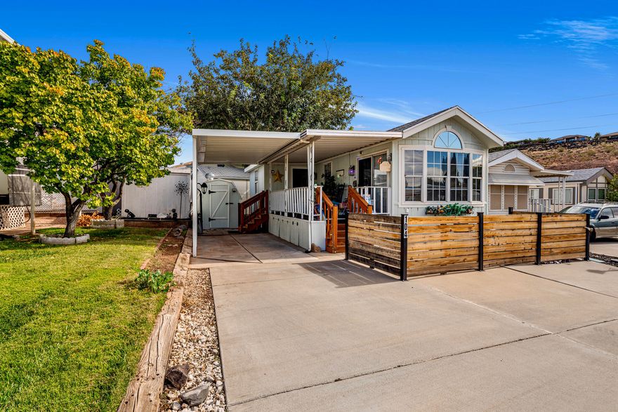 Come see this beautifully remodeled park model in the best Park of Southern Utah.  Amazing neighbors, close to shopping and schools.  The dog park is walking distance away!  
This model has tons of upgrades, brand new HVAC system, matching storage shed and so much more! 55+ Community.