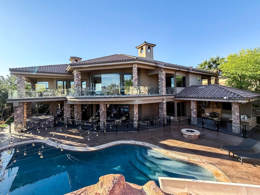 &#10024; Public Remarks &#10024;
Experience resort-style living in the prestigious Northbridge Estates! From the moment you enter, you're greeted with floor-to-ceiling windows framing picturesque views of Pine Valley Mountain—a true showstopper. This remarkable home sits on a spacious yard designed for fun and relaxation, featuring a pool with slide, trampoline, playground set, and pickleball court. Inside, enjoy a private movie theater, a luxurious casita with its own washer, dryer, and jacuzzi tub, and elegant gathering spaces throughout. The master suite is a retreat with a private deck showcasing a hot tub, fireplace, and TV, while the master bath includes its own jacuzzi tub for the ultimate spa-like escape. Nestled in a quiet, upscale neighborhood, this property offers unmatched privacy, luxury, and endless views, views, and more views in an updated, remodeled masterpiece!  Owner/Agent.