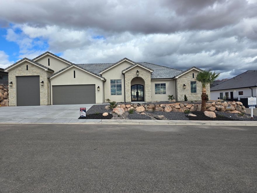 Beautiful new construction home built by Sunterra Construction. Large laundry room, Butler's Pantry and a second family room. Tons of storage with bonus attic storage.  Detailed interior, gorgeous finishes and an RV Garage. RV Garage measurements - about 35' deep, 14' wide with a 10'x12' garage door. Front landscape included.  Block wall on East Side is also included. Room for a pool in the backyard.  Owner/Agent