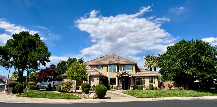 IT'S FINALLY AVAILABLE! The home, yard and pool you have dreamt of...from the walnut library to the double slides of Splash Mountain styled pool; a secret passage, sliding bookcases & hidden space to a cozy wood fire beneath the stars and canopies of beautiful trees. The 4 bedrooms, 3 1/2 baths, kitchen & great room, built in office, music room, bonus room and library will vie to pull your attention inside, from the granite boulder surrounded pool & spa, the dock, outdoor kitchen, roomy patio and fireplace, spiral stairs and balcony, shaded back lawn, and oversized & circular driveway on this corner lot. 
This beloved home has been maintained and cared for by its original family; full of solid wood cabinetry and floors, new ACs, water heaters, & constant attention to its details. Located Located in Santa Clara, next to Sunbrook Golf Course, across the street from Arrowhead Elementary, walking distance to restaurants, city pool, schools, library, grocery stores, Summit gym and more!

DISCLAIMER: all future vacations will disappoint when compared to your every day life in your new home