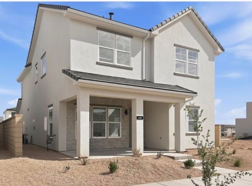 Welcome to the highly sought-after Cabo floorplan by Holmes Homes, located in the vibrant Desert Color community in St. George. 

This beautifully designed, move-in ready home offers the perfect blend of modern style, functional living, and access to one of Southern Utah's most exciting master-planned communities.

Featuring approximately 2,100+ sq ft, this thoughtfully laid-out home includes 4 spacious bedrooms, 2.5 bathrooms, Office, and a 2-car garage. The open-concept main level is ideal for both everyday living and entertaining, stylish cabinetry, and seamless flow into the dining and living areas.

Upstairs, you'll find a versatile loft space, generously sized bedrooms, and a private primary suite complete with a walk-in closet and well-appointed bath. Designed with comfort and efficiency in mind, this home includes quality finishes, smart home features, and energy-efficient construction throughout.

Living in Desert Color means enjoying a true lifestyle experience, residents have access to a stunning lagoon, resort-style pool, walking trails, parks, and community events, all surrounded by breathtaking scenery and year-round sunshine.