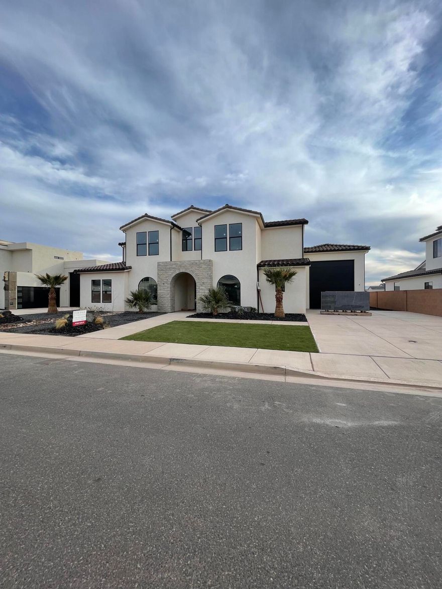 Stunning Spanish-style home in Little Valley featuring open layout, soaring ceilings & beautifully appointed details throughout. 5 bed, 4.5 bath floor plan offers a chef-style kitchen w/ high-end appliances, spacious main-level great room w/ 3-panel slider, plus a large upstairs great room—perfect for entertaining. Luxe primary suite includes soaking tub, double vanity, spa-style shower & built-ins. Ample storage throughout. Backyard offers room for a pool/spa and is plumbed for one. Listing is sold AS IS and Seller may reject any/all offers. Home will be finished by the end of August.