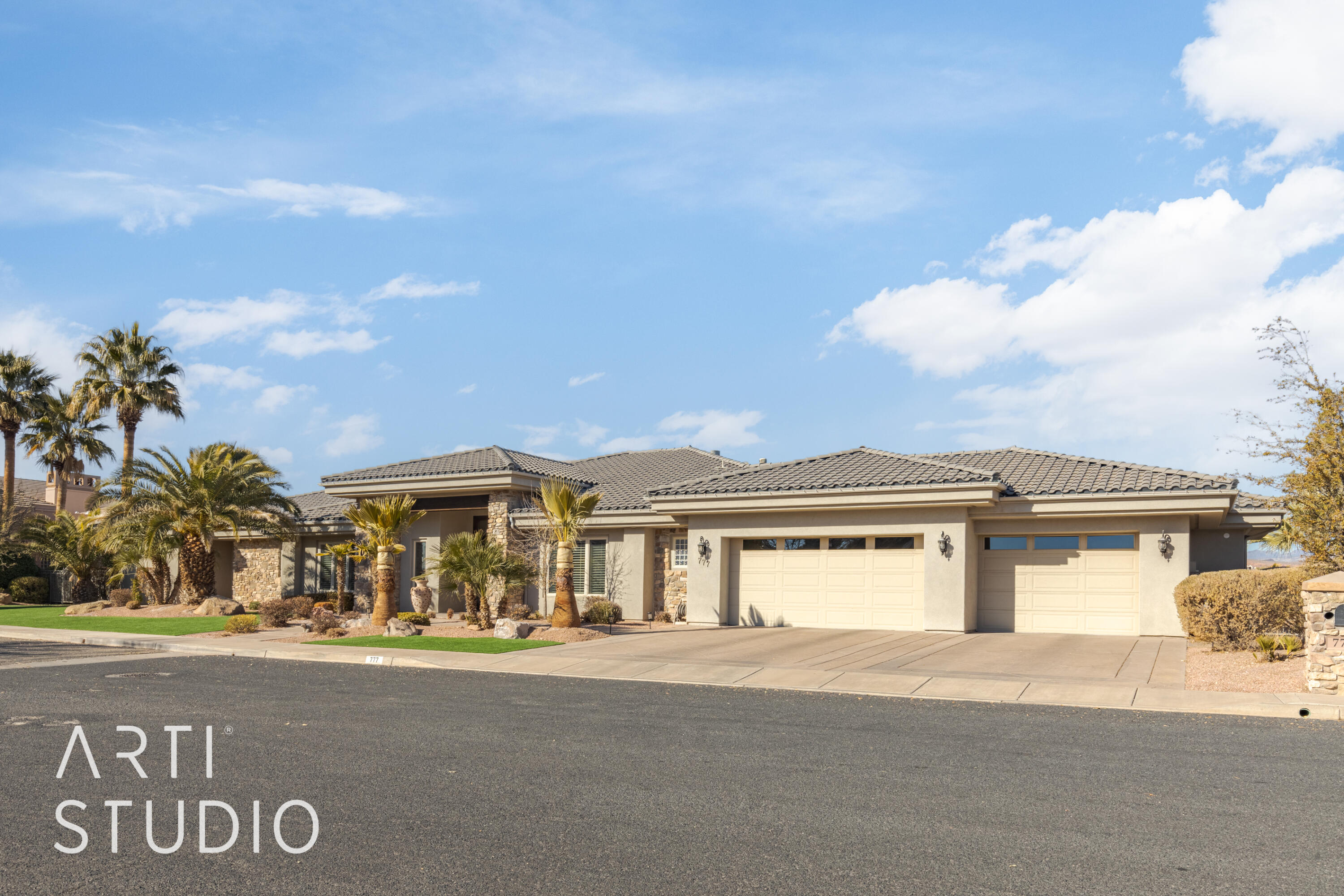 Perched high above the Virgin River, this home has some of the best views in southern
Utah including downtown St George and Pine Mountain. St James Place is one of the
most desirable subdivisions in Washington County, and is just a few minutes walk to
both the St James Park and the city trail system. Raised up out of the mainstream, yet
near River Road and I-15 for excellent access to everything in the greater St George
area. This home was built for entertaining & large gatherings (it can seat 50 for a sit-down dinner). Highlights of the home include a pool with spa and water feature, built-in island BBQ, large patio, and low maintenance desert-scape yard including artificial grass installed in 2023. This is single-level living with stained glass entry, no steps, 12-foot ceilings, 8-foot doors, 2 gas fireplaces, 3 large en-suite bedrooms (including His & Her bathrooms in the Master), and an office with built-in desk, cabinets and Murphy bed. The garage includes both a storage room and a workshop. There is no HOA fee in St James Place, and furnishings are available.