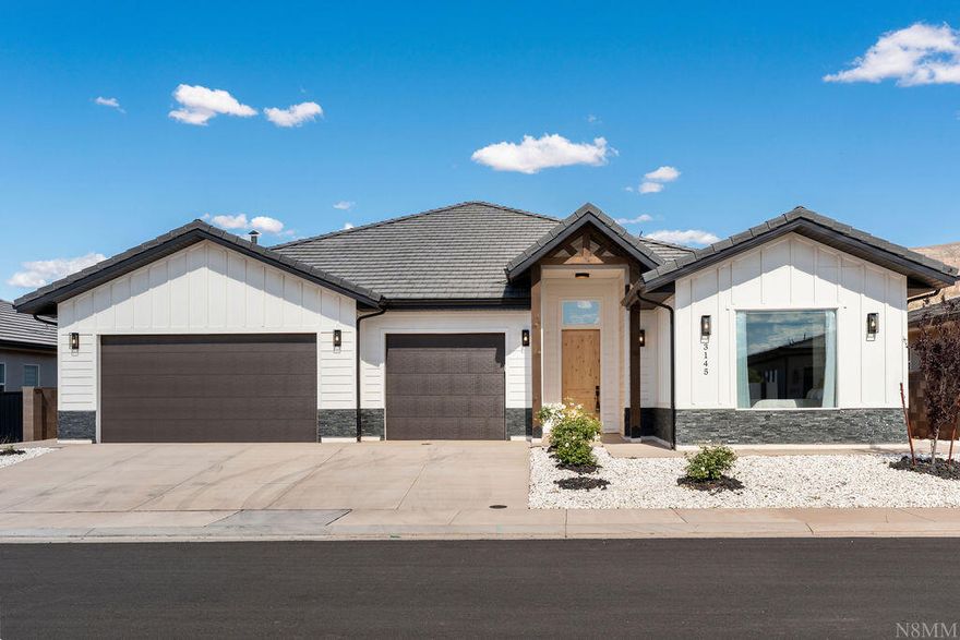 Wow!  2,166 square feet of gracious modern living.  4-bedroom, 3 bathroom, large 816 square foot 3 car garage.   Large great room w/adjacent custom kitchen featuring upscale appliances, custom cabinetry, solid surface countertops with a Copper Rock North Slope location.   Golf, swim, ATV, Hike, Bike and so much more 5 minutes from your front door.  Sand Hollow Reservoir and sand mountain just 10 minutes away.  State and National Parks all a very easy day trip.  Please contact us about the amazing financing options.