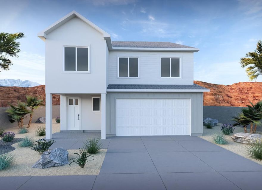 Welcome home to our popular Sapphire Floorplan in Legacy at Sand Hollow. Spacious and thoughtfully designed, this 4-bedroom home offers 1,037 sq. ft. on the main level with an open-concept layout. Including a versatile upstairs loft, perfect for a second living area, or office. Enjoy your 3-car garage perfect for vehicles, storage and toys. With low HOA fees and thoughtfully designed homes, it's an ideal place for anyone seeking the best that Southern Utah has to offer. All Visionary Homes are built with 2x6 framing and R-50/R-19 insulation for extra heat-cooling efficiency. Call Shannon and ASK ABOUT OUR PREFERRED LENDER INCENTIVE and schedule your private showing today.