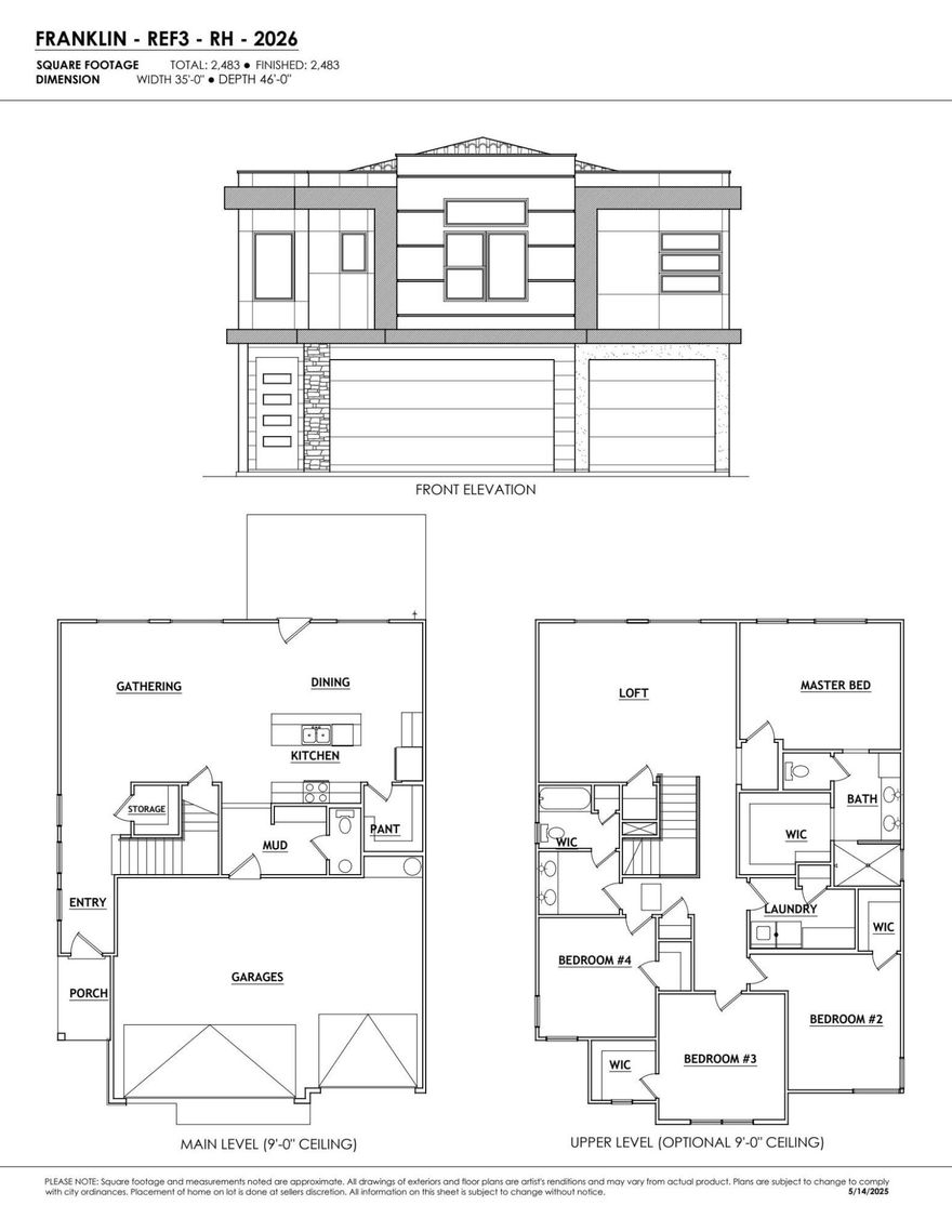 Spacious 3-car garage home featuring 4 bedrooms with 2 bathrooms, located in the brand-new Desert Reflection community by Salisbury Homes. The open layout includes EVP flooring in the main living areas and bathrooms, upgraded carpet in bedrooms, quartz countertops throughout, modern cabinetry, a stylish kitchen backsplash, and stainless steel gas appliances (fridge not included). Enjoy nearby community parks, trails, and amenities. Interior and exterior finishes are predetermined and subject to change; photos are examples only. Buyer and agent to verify all information.