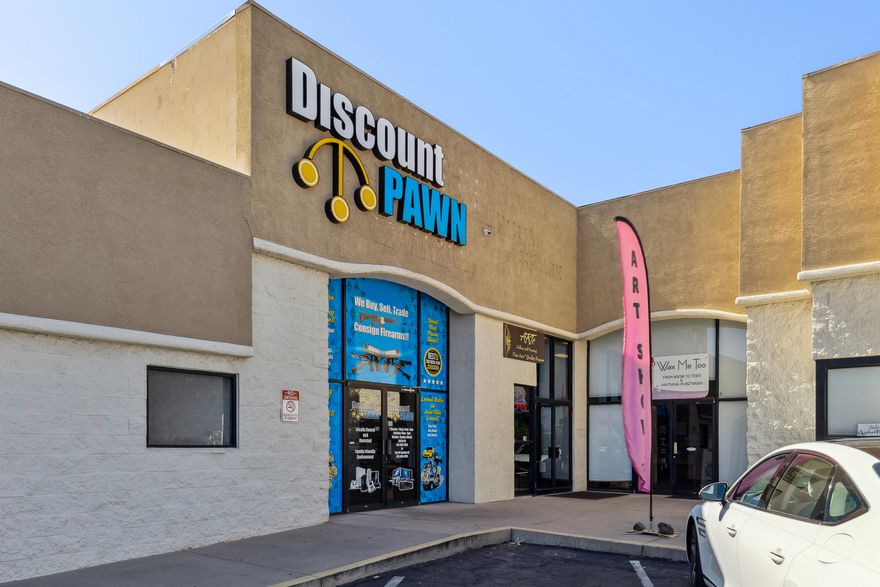 Prime retail or service suite in Holiday Square Plaza on South Bluff Street near the I-15 interchange! Features approx. 2,950 SF total — 1,956 SF on the main level plus 994 SF finished upstairs for office or storage. Two entrances, open layout, and high visibility in a high-traffic area across from the new Bluff Street development (former K-Mart site). Nearby businesses and anchor stores include Croshaws Pies, Tom's Deli, Hawaiian, Poke Bowl, and Jimmy Johns. Recent upgrades: LED lighting, $6,000 electric roll-down metal security door, high-end slat walls, and wired for security cameras. Monthly Association Dues $385/month. Ideal for owner-occupant or investor. Buyer to verify all info. Business is not for sale, just the building.