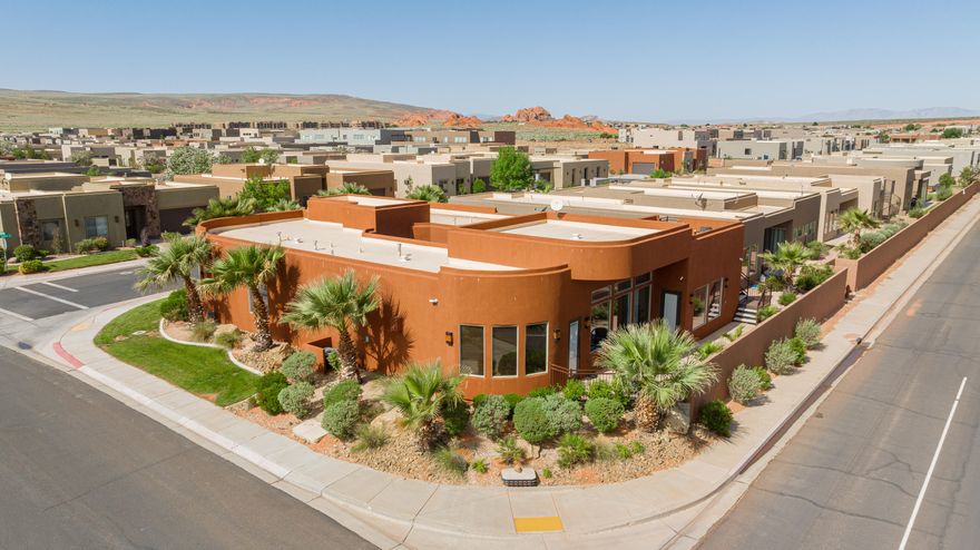 Adventure meets opportunity just minutes from Sand Hollow Reservoir, the red sand dunes, and Utah's #1-rated golf course. Located in the heart of the Sand Hollow corridor, this modern resort-style home is built around a private interior courtyard pool--visible from nearly every main living space. The open layout is perfect for entertaining or relaxing poolside with seamless indoor-outdoor flow. And the rooftop deck that has views out of this world. Zoned for minimum 30-day rentals, this home offers the flexibility of a second residence or income-producing asset--ask about our local property management solutions. Furnishings available.