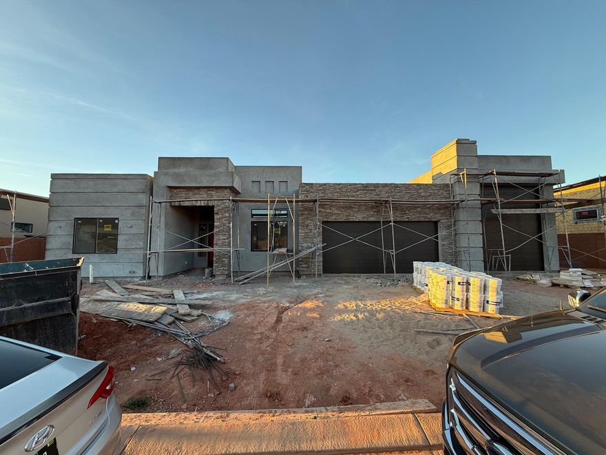 Large lot, giant slider in the great room, spacious primary suite, 20X40 Pool, a beautiful view, an epoxy garage floor, wired for surround in the great room, and a 38 ft deep RV garage!! There is room for RV parking on the side. The floor plan is open and light. The finishes are high-quality and beautiful: stunning iron door, GE CAFE appliances, and Delta Plumbing Fixtures.