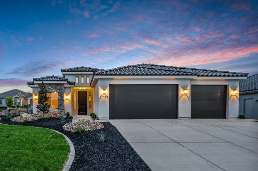 Welcome to this stunning 1,660 sqft home in the highly desirable Varano Vistas community in Divario! This thoughtfully designed home features 3 bedrooms, 2 bathrooms, and a spacious 3-car garage, perfect for both comfort and functionality. Enjoy beautiful views and a peaceful setting in one of the area's most sought-after locations, with only a few homesites remaining. Inside, you'll find upgraded painted cabinets, durable waterproof flooring, and a bright, open layout ideal for everyday living and entertaining. Full landscaping is already included, so you can move in and start enjoying your home right away. Don't miss your chance to own in this beautiful community, come tour this home today!