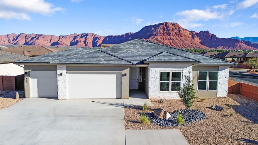 Interest rates as low as 3.999% available through our preferred lender. Surrounded by beautiful desert and mountain scenery. Fire Lake at Ivins Reservoir, Unity Park, and Kayenta Art Village are very close by. a short drive will get you to Tuacahn Ampitheater, Snow Canyon state park and Black Desert Golf Course and resort. Enjoy quartz countertops. Large Vaulted Ceiling in Great Room