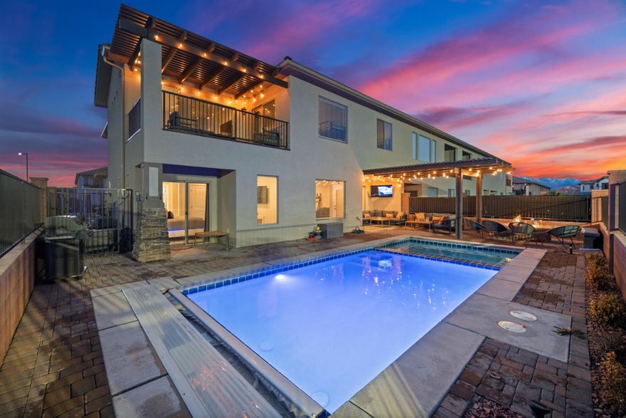 Location location location!!!!! Southern Utah living at its finest! This fully furnished beautiful 6 bed 6 bath nightly rental is located only 20 miles away from Zion National Park. This gorgeous home features a fully stocked gourmet kitchen, upscale and professionally furnishings with nothing missed! From the moment you walk in the door you will be able to relax and enjoy all the details making this your most memorable vacation! The backyard is to die for with lounge area, outdoor TV, fire pit, pool and spa with interchangeable LED lights. There is no backyard neighbors!! Seller is related to Real Estate Agent participating in this transaction.