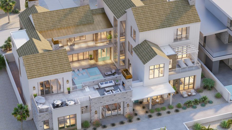 Welcome to your ultimate desert oasis! This luxury estate in Desert Color offers endless entertainment. Located near the 2.5 acre lagoon and adjacent to the new heated pool and pavilion, the home provides unparalleled amenities. Enjoy a private courtyard pool with a mesmerizing waterfall, a state-of-the-art golf simulator, and a custom theater room with plush seating. The expansive game room and sports bar are perfect for hosting memorable gatherings.

Sleeping over 52 guests, it's ideal for large family reunions or retreats. High-end finishes throughout add sophistication to every corner. Conveniently access Desert Color's vibrant amenities, including lagoon activities, pickleball courts, and more. Build by Cedar Pointe Homes.