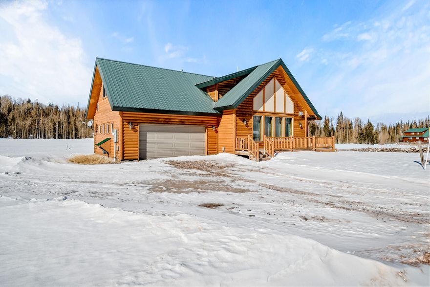 Discover your dream mountain retreat in this charming 3-bedroom, 3-bathroom cabin, complete with a versatile loft. This active vacation rental offers a main-level bedroom and two additional bedrooms upstairs, each with private ensuites, ensuring comfort for guests. Enjoy the expansive 3/4 walk-around covered deck, perfect for morning coffee or evening stargazing. Inside, soaring vaulted ceilings and a cozy gas fireplace create an inviting atmosphere. Thoughtful cabin touches add warmth and character throughout. Garage provides ample storage for your mountain gear and toys. This property beautifully combines comfort, style, and investment potential. Offered turn key, and bonus snowmobile included. Just a short drive to Brian Head Ski Resort and central to So. Utah's National Parks.