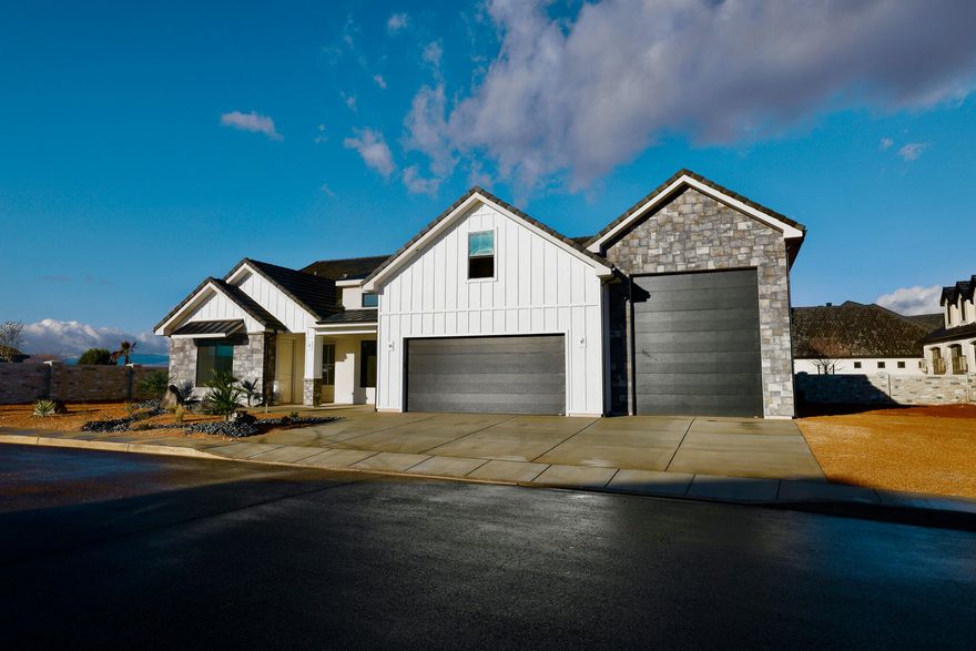 .Hawkeye Point is close to EVERYTHING! Just minutes from Downtown St. George and Tuacahn to the west and Sand Hollow sand dunes to the east. perfectly located in the middle of it all. Whether it's hiking, biking, water and off-road recreation, theater, or simply peaceful scenic walks, there is something for everyone. Our modern floor plans with RV garages are perfect for the on-the-go lifestyle. Our standards include interior insulated walls., Pella sliders, upscale kitchens, open layouts, with ample room for entertaining and a sophisticated owners suite with spa-inspired bathroom. This home features a casita, and The RV Garage is 16x57 and the door is 12x14' high