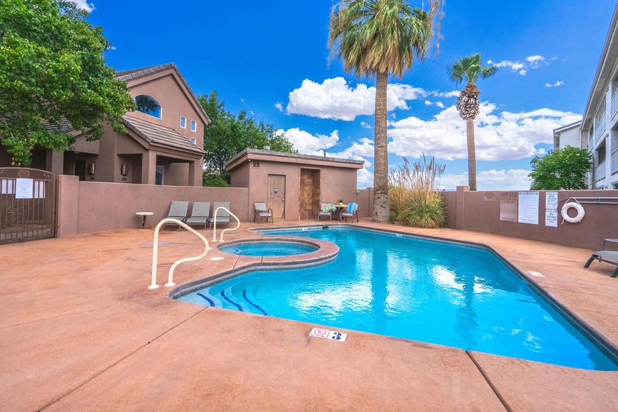 Spacious 5-Bedroom, 5 bathroom St. George Condominium - Zoned for Nightly Rental- Fully furnished.
This beautifully appointed 5-bedroom, 5-bathroom condominium offers the perfect combination of comfort, privacy, and opportunity. Each bedroom has access to its own bathroom, making it ideal for multiple couples, families, or groups to stay together while still enjoying personal space. The master suite is especially spacious, featuring a large, connected master bathroom.
Located on the second floor, this home offers sweeping views of St. George and the striking red cliffs of Snow Canyon. A private deck provides the perfect place for grilling, gathering, or simply soaking in the scenery. Spacious 5-Bedroom, 5 bathroom St. George Condominium - Zoned for Nightly Rental- Fully furnished.
This beautifully appointed 5-bedroom, 5-bathroom condominium offers the perfect combination of comfort, privacy, and opportunity. Each bedroom has access to its own bathroom, making it ideal for multiple couples, families, or groups to stay together while still enjoying personal space. The master suite is especially spacious, featuring a large, connected master bathroom.
Located on the second floor, this home offers sweeping views of St. George and the striking red cliffs of Snow Canyon. A private deck provides the perfect place for grilling, gathering, or simply soaking in the scenery. Inside, you'll find two generous living spaces: an upstairs area ideal for youth or guests, and a large main family room designed for entertaining and relaxing.
This property is being sold FULLY FURNISHED with beautiful furniture, a large-screen TV, a new washer and dryer, and moremaking it truly move-in ready. Community amenities include a pool and hot tub for year-round enjoyment.
The location is unbeatable, just blocks from the Bear Claw Poppy Trail and Gap Trailhead, with direct access to the popular Red Bluff trail network that connects to the Bloomington trail system. Whether you love hiking, climbing, or mountain biking, adventure is right outside your door.
One of the greatest advantages of this condominium is its rare zoning for nightly rentals, offering an excellent opportunity for rental income in addition to being a beautiful vacation getaway or permanent residence