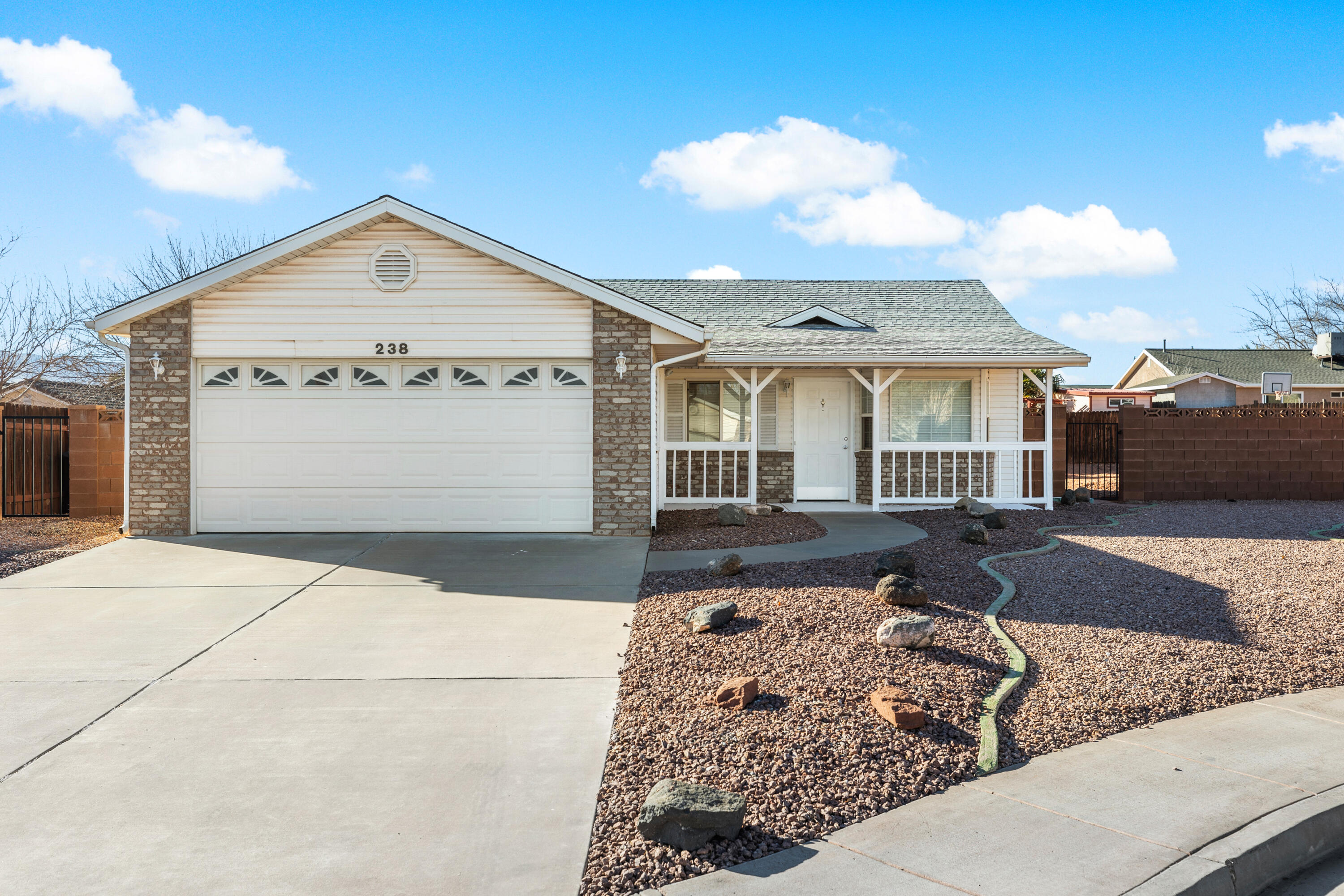 Red Mountain views and room to grow in this lovingly maintained single-family retreat!
Positioned at the end of a tranquil cul-de-sac, this three-bedroom home features abundant charm, new flooring throughout, and no HOA. Welcome home to a classic covered front porch, 2-car garage, and low-maintenance landscaping. Inside, cathedral ceilings and a cute bay window reading nook create an airy, light-filled living and dining space that flows seamlessly into the kitchen. The breakfast bar adds casual dining and entertainment options, while double doors
invite indoor-outdoor living. The large backyard is a canvas of possibility that could
accommodate building an ADU, all set on a generous quarter-acre lot with Red Mountain always there as your beautiful background. All three of the home's bedrooms feature vaulted ceilings and plush new carpet, complemented by two full baths with shower-tub combinations. A dedicated laundry room adds everyday convenience. Located within close distance to the elementary school and local market, this property combines comfort and convenience with priceless views and tons of charm. A true gem!