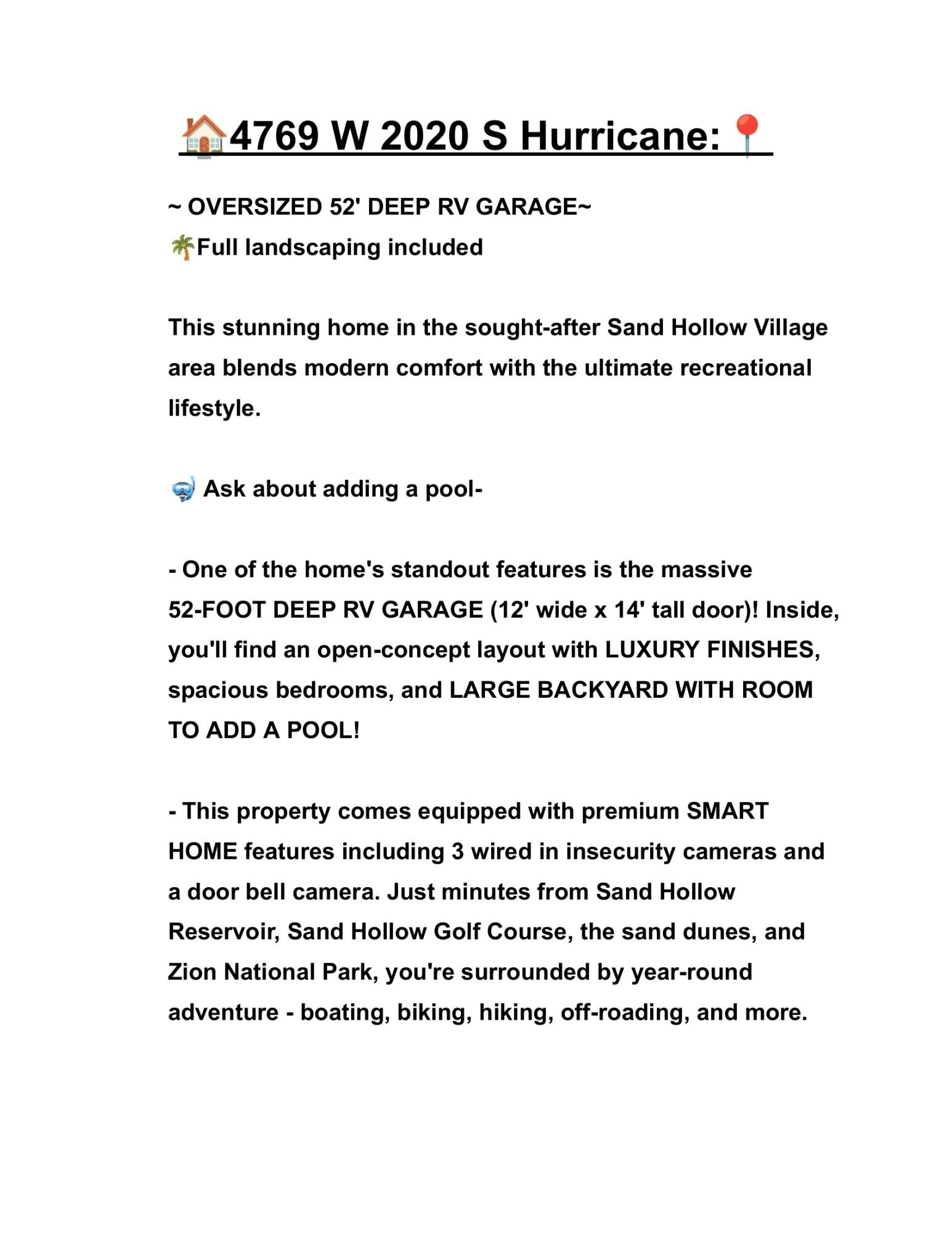 SAND HOLLOW VILLAGE - Residential