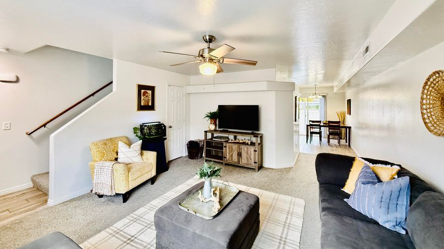 OWN YOUR OWN PIECE OF SUNSHINE. Fully updated townhome with spacious rooms, storage & park like setting. Updates include: quartzite countertops, newer SS appliances, newer tile, carpet & paint throughout, new ceiling fans, plumbing fixtures, etc. Large living area  & huge primary bedroom means low maintenance, simple living does not require compromising size, style or comfort. Private gated patio with 15' walk to covered reserved parking spot. Prettiest landscaped community in town with exceptional green space and views from every window. PRICE REFLECTS UPDATES, LOCATION & CONDITION. PERFECT FOR MAINTENANCE FREE LIVING, MEDICAL STUDENTS, INVESTORS, FIRST TIME HOME BUYERS, SECOND HOME OWNERS, GOLFERS!  SEE VIRTUAL TOUR.