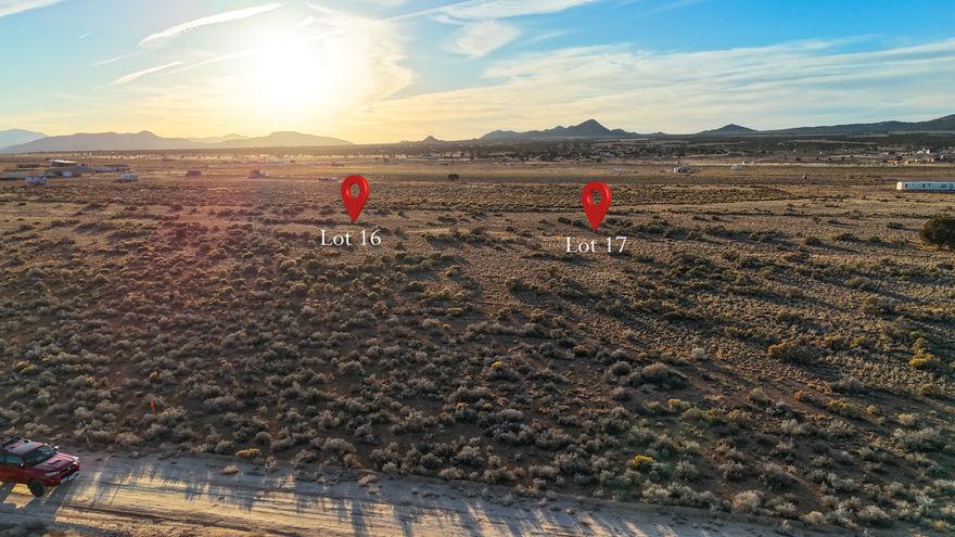 Land For Sale (Cedar City, UT - Cedar Valley Acres) — 2.40 acres total consisting of Lots 16 & 17 with flat topography and wide-open surroundings for a quiet, rural feel. Located near 3700 W & Midvalley Rd, with road access to be graded in the spring of 2026 at/along 3700 W (Kolob Ave) and utilities nearby (not adjacent). Just down the road from 3 Peaks outdoor recreation. No HOA and no water shares. A completed survey/plat is available; lots appear to be approximately 221' x 230' each with frontage along 3700 W.
Parcel/Area: Cedar Valley Acres (Cedar City, UT). Owner in process of completing 3700 W access to lots 16&17.

Buyer to verify zoning, permitted uses, minimum build requirements, utility connection costs/availability, and all listing information. --Quick Facts--
Parcel/Area: Cedar Valley Acres (Cedar City, UT)
APN: D-0456-1059-0000
Total Size: 2.40 acres (Lots 16 & 17)
Topography: Flat
Access: 3700 W / Kolob Ave
Utilities: Nearby (not at lot line)
HOA: None
Water Shares: None