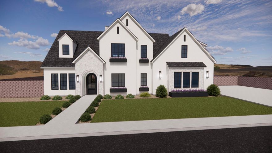 Under construction in the desirable Tonaquint area, this 3,800 sq ft custom home offers 5 bedrooms and 3.5 bathrooms with a main level primary suite. Set on a 0.34 acre corner lot, the backyard will feature a private in ground pool designed for entertaining and relaxation. Open living spaces with vaulted ceilings and a gas fireplace flow into a beautifully appointed kitchen with built in appliances and a sink centered beneath a large picture window overlooking the pool, allowing you to enjoy the view while watching the kids play. Attached 4-car garage, including a 40' x 16' RV garage. Rock and stucco exterior with tile roof and full landscaping complete this exceptional property. Fully fenced and landscaped.