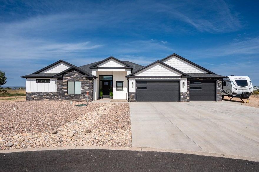 Are you looking for a one-level (almost brand new) modern home? Look no further! This home is perfect for families or someone looking to retire. Situated on a quiet cul-de-sac in a beautiful neighborhood, the home features 4 beds, 3 baths, and a spacious open concept living and kitchen area. The added perks of the home include a very large 3 car garage, RV parking, on .52 acre lot, AND SELLER PAID SOLAR making your power bill unbeatable! Come check out this stunning property!