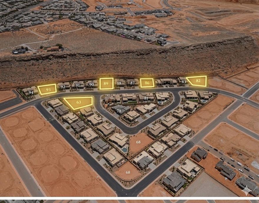 Build your Dream Home in Finley Farms! Situated in a sought-after area with close proximity to Crimson Cliffs High School. These pad ready lots are prepped and waiting for your dream home to be built.