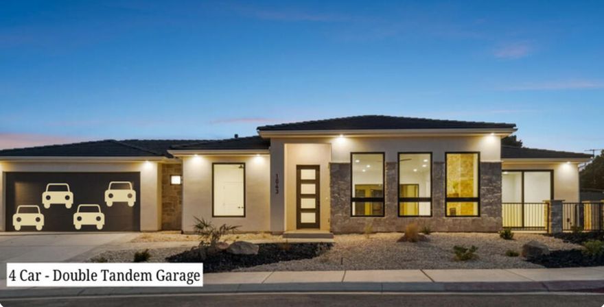 **DO NOT MAKE YOUR HOME PURCHASE WITHOUT SEEING THIS ONE IN PERSON** You won't find another home with a massive four car garage and stunning views that will NEVER be obstructed.

Nestled along the breathtaking ridges of the Virgin River, this exquisite Madsen Homes, custom residence was designed to capture the stunning panoramas of Hurricane Valley. Located in the beautiful Falcon Ridge community, this home is truly a must-see.

Expansive windows and 8' sliding doors fill the home with natural light, offering breathtaking views from the Owner's Suite, Living Room, an additional bedroom, and the charming front courtyard off the Owner's Suite. The spacious great room and kitchen are ideal for both everyday living and entertaining, featuring Frigidaire Professional Stainless Appliances, including 33'' Single-Door, side by side Refrigerator and Freezer, elegant quartz countertops, and knotty alder cabinetry throughout. Elegant gold and black fixtures add the perfect final touch. Step outside to a fully landscaped backyard with a covered patio, creating the perfect setting for relaxing evenings and outdoor gatherings. 

Th at 4 Car (Double Tandem) Garage offers plenty of room for your outdoor toys that definitely won't go unused. Falcon Ridge is only 30 minutes from Zion National Park and St. George, and only 15 minutes from Sand Hollow and Quail Creek Reservoirs, several world class golf courses, and unlimited hiking, biking, fishing and boating options. Fire up your UTV and make the quick drive from home to miles of dunes and trails. This property is the perfect blend of tranquility and adventure. It's not just a home - it's a lifestyle.
  
All information believed to be accurate and offered as courtesy only. Buyer to verify all