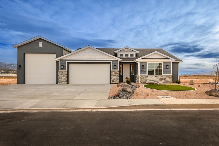 Enjoy modern design and everyday convenience in this new 3-bedroom, 2.5-bath home with an attached RV garage. Offering 1,940 sq. ft. of single-level living, it features a gourmet kitchen with a wall oven, countertop range, quartz countertops, and upgraded cabinetry. The open layout connects the kitchen, dining, and living areas, creating a bright and functional space. The primary suite includes a private bath and generous closet, while two additional bedrooms offer flexibility for guests or a home office. The 1,106 sq. ft. garage—with dedicated RV parking—provides abundant space for vehicles, storage, and recreational gear. Built with quality craftsmanship and energy efficiency in mind, this home is designed for both comfort and practicality.