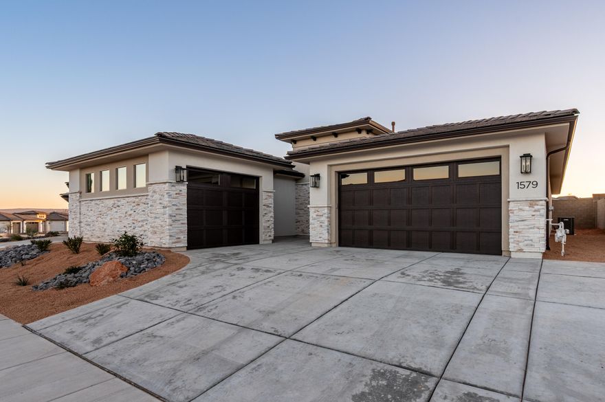Welcome to the Mesa, a stunning 4-bedroom, 3-bathroom home that spans 2,350 square feet of beautifully designed living space. This floorplan features a spacious kitchen with optional gourmet enhancements, perfect for your culinary endeavors. A large, three-panel multi-slide door can be added, extending your entertaining area right off the main living room and seamlessly blending indoor and outdoor spaces. The primary suite includes a luxurious ensuite bathroom, adding to the home's allure. With a convenient 3-car garage and access to the vibrant SOLIS community's resort-style amenities, including a pool, spa, and recreational courts, you can enjoy an active and fulfilling lifestyle in this remarkable home.