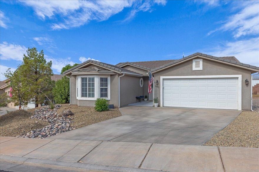 Charming and well-maintained home in New Warm Springs that backs up to church
property (so no homes behind). This desirable community has no HOA fees, and has excellent access to I-15 and to amenities like Costco, Walmart, the Megaplex movie
theaters, restaurants, multiple parks, schools and the Washington City Recreation
Center. Recent upgrades to the home include the dishwasher, shower heads, sink
faucets, and new cabinet hardware to go with granite countertops, vaulted ceilings, low maintenance landscaping, and a mini-split AC in the garage. 9/8/25 UPDATE:  New AC, furnace & coil has been installed