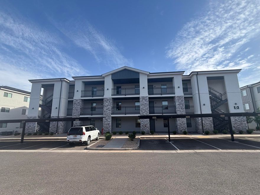 RENTABLE UNIT- This beautifully maintained first-floor condo offers convenient, stair-free access. Built in 2024 and lightly lived in. The home offers ample upgraded cabinets, quartz counter tops through-out, and window blinds 

Rentable and versatile, this property is a fantastic opportunity for both first-time homebuyers and investors alike.

Residents enjoy great amenities including pickleball courts, a playground, guest parking, and a dedicated covered parking space. The low HOA fee of just $125 per month covers water, sewer, trash, exterior maintenance, and common areas.
Located in a prime area with quick access to I-15, shopping, dining, healthcare, and entertainment.Move-in ready and meticulously cared for don't miss this opportunity!