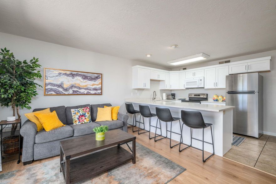 This beautifully updated 1-bedroom, 1-bath first-floor condo is truly move-in ready and packed with upgrades. Enjoy brand new laminate flooring, fresh paint, new cabinets, countertops, kitchen sink, and a fully renovated bathroom — all designed for modern comfort and style. The unit was re-piped just two years ago for peace of mind, and it includes a new washer and dryer.

The kitchen appliances were replaced just three years ago, and the cozy living area features a sleeper sofa, making it perfect for guests. 
With breathtaking views of Snow Canyon and the West Valley, this condo is an ideal choice for a personal getaway, second home, or entry-level vacation rental opportunity. All information deemed liable but not guaranteed. Buyer and buyer agent to verify.