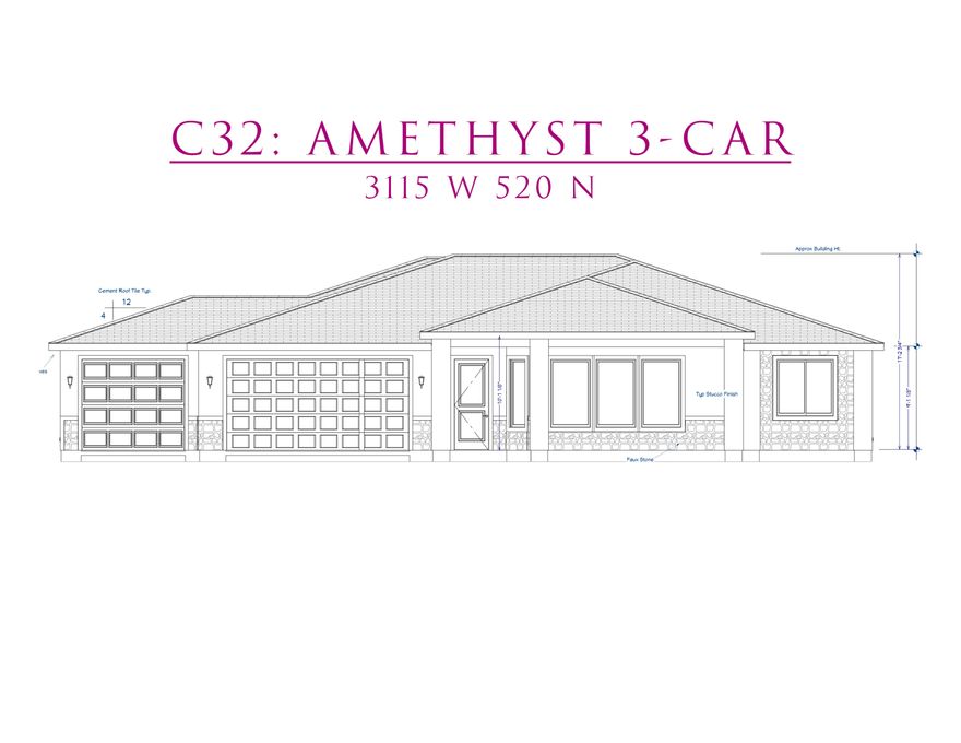 Soon to be built by Gemstone Custom Homes! Come in soon if you want to personalize this home with customizations. We have the perfect layout to take advantage of the best views of Pine Valley Mountains in this phase of development. Large bay windows look north at the mountains from the open great room. While this home is still customizable, the listed price includes many upscale features like a finished backyard with automatic drip irrigation, gated RV parking slab with full hookups (50-amp electric, sewer dump, water) in addition to the 3rd car garage, full perimeter block wall, tile floors throughout the main living areas and bath and laundry rooms, Solid hardwood cabinet doors with boxes made of 9-ply birch, large covered back patio, stand alone tub in the owner's bathroom, all ceilings 9' or 10' in the great room, microwave over the gas stove with built-in fan + vents to the outside, gas fireplace with stone face and stone hearth and mantel provides ambiance , fully tiled master shower with a recessed floor, tankless water heater with recirculating pump, and views you'll need to see in person!